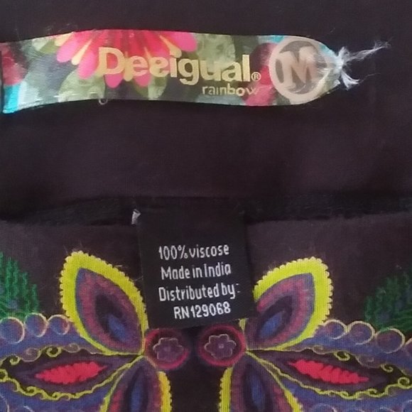 Desigual Black print Midi Skirt in M - Picture 2 of 2